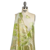 Metallic Gold, Lime and White Floral Luxury Burnout Brocade Panel - Spiral | Mood Fabrics