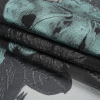 Metallic Black and Steel Blue Big Florals Luxury Burnout Brocade - Folded | Mood Fabrics