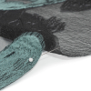 Metallic Black and Steel Blue Big Florals Luxury Burnout Brocade - Detail | Mood Fabrics
