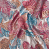 Metallic Hot Pink, Blue and Peach Blooms Luxury Brocade | Mood Fabrics