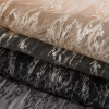 Sequoia Black and Taupe Ombre Abstract Embroidered and Sequined Soft Pleated Tulle - Folded | Mood Fabrics