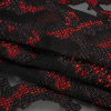 Metallic Red and Black Snakeskin Sprawl Burnout Luxury Brocade - Folded | Mood Fabrics