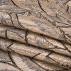 Metallic Beige, Silver and Gray Decorated Feathers Luxury Brocade - Folded | Mood Fabrics