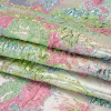 Metallic Green, Sky Blue and Pink Garden of Abstraction Luxury Brocade - Folded | Mood Fabrics