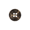Gold and Black Narrow Rim 4-Hole Blazer Button - 25L/16mm | Mood Fabrics