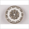 Silver/White Metal Coat Button - 48L/30.5mm | Mood Fabrics