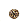 Gold/Purple Rhinestoned Metal Shank Back Button - 22L/14mm | Mood Fabrics