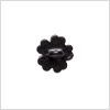 Black on Black Rhinestoned Metal Shank Back Button - 18L/11.5mm - Detail | Mood Fabrics