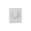 White Molded Rectangular Plastic Shank Back Button - 40L/25.5mm - Detail | Mood Fabrics