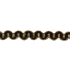 3/8" Antique Gold Black Metallic Braid - Detail | Mood Fabrics