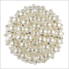 White Silver Beaded Button - 72L/44mm | Mood Fabrics