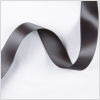Charcoal Double Face French Satin Ribbon - 1 | Mood Fabrics
