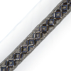 Gunmetal and Blue Crystal Fancy Beaded Trim - 1.75 | Mood Fabrics