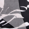 Black and Silver Animal Printed Satin Faced Silk-Rayon Chiffon - Detail | Mood Fabrics