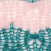 Baby Pink and Teal Blended Wool Crochet Knit - Detail | Mood Fabrics