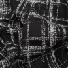 Italian Black & White Plaid Wool Boucle - Detail | Mood Fabrics