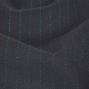 Famous NYC Designer Black Metallic Stripes Wool Suiting - Detail | Mood Fabrics