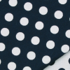 Navy and Cream Polka Dot Cotton-Polyester ReversibleWoven - Detail | Mood Fabrics