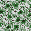 Kelly Green Retro Floral Cotton Voile - Detail | Mood Fabrics
