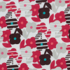 Red,/Gray/Brown Retro Floral Cotton Voile - Detail | Mood Fabrics