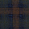Famous NYC Designer Green, Blue and Butter-rum Plaid Lightweight Dimpled Wool - Detail | Mood Fabrics