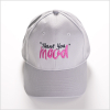 Gray and Pink Thank you Mood Hats | Mood Fabrics
