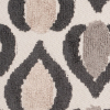 Charcoal/Red Geometric Cut Polyester-Viscose Velvet - Detail | Mood Fabrics
