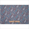 Blue and Black Floral Paisley Lightweight Cotton Poplin - Full | Mood Fabrics