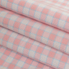 Baby Pink and Blue Checked Handwoven Cotton - Folded | Mood Fabrics