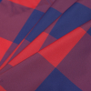 Famous Designer Red/Blue Big Checked Polyester Taffeta - Folded | Mood Fabrics