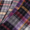 Purple, Marigold, and Sangria Plaid Double-Faced Cotton-Lurex Voile - Folded | Mood Fabrics
