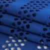 Blue Diamond Striped Novelty Cotton Jersey - Folded | Mood Fabrics