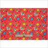 Tomato Red Music, Bee, and Sun Cotton Print - Full | Mood Fabrics