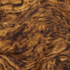 Oscar de la Renta Oak Buff and Brown Fur Printed Silk Faille - Detail | Mood Fabrics