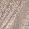 Metallic Copper and Sea Blue Polyester Brocade - Folded | Mood Fabrics