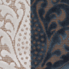 Turkish Blue/Brown Stiped Damask Cut-Out Velvet - Detail | Mood Fabrics