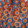 Orange/Blue/Beige Embroidered Circles on Polyester Netting - Folded | Mood Fabrics