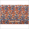 Orange/Blue/Beige Embroidered Circles on Polyester Netting - Full | Mood Fabrics