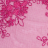 Fuchsia Scallop-Edged Re-Embroidered Lace - Detail | Mood Fabrics