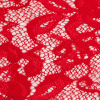 Red Scallop-Edged Stretch Lace - Detail | Mood Fabrics