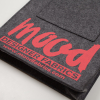 Charcoal Felt Mood Bag with Cayenne Logo - Detail | Mood Fabrics