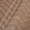 Nougat/Hazel Floral Striped Acetate Lining - Folded | Mood Fabrics