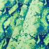 Italian Green/Blue Python Printed Silk Crepe de Chine - Folded | Mood Fabrics