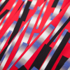 Red/Blue/Black Abstract Geometric Stretch Cotton Sateen Panel - Folded | Mood Fabrics