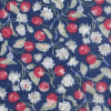 Red/Navy Floral Printed Cotton Voile - Detail | Mood Fabrics