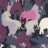 Bright Lavender/Dark Gray Slubbed Animal Printed Cotton Voile - Detail | Mood Fabrics