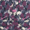 Bright Lavender/Dark Gray Slubbed Animal Printed Cotton Voile | Mood Fabrics