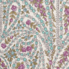 Magenta/Crystal Blue Paisley Printed Cotton Voile - Detail | Mood Fabrics