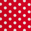 Red/White Polka Dotted Stretch Cotton Twill - Detail | Mood Fabrics