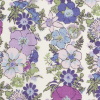 Multi-Purple Floral Printed Cotton Voile - Detail | Mood Fabrics